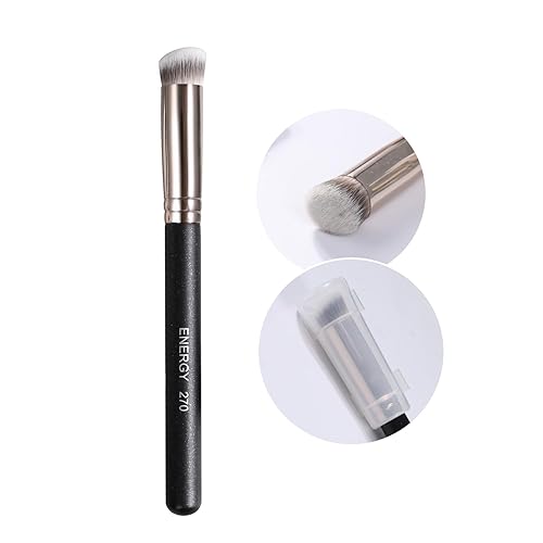 ENERGY Brocha corrector para debajo de los ojos, cepillo de base pequeña para crema líquida en polvo, maquillaje, mezcla, ocultación, ajuste suave,