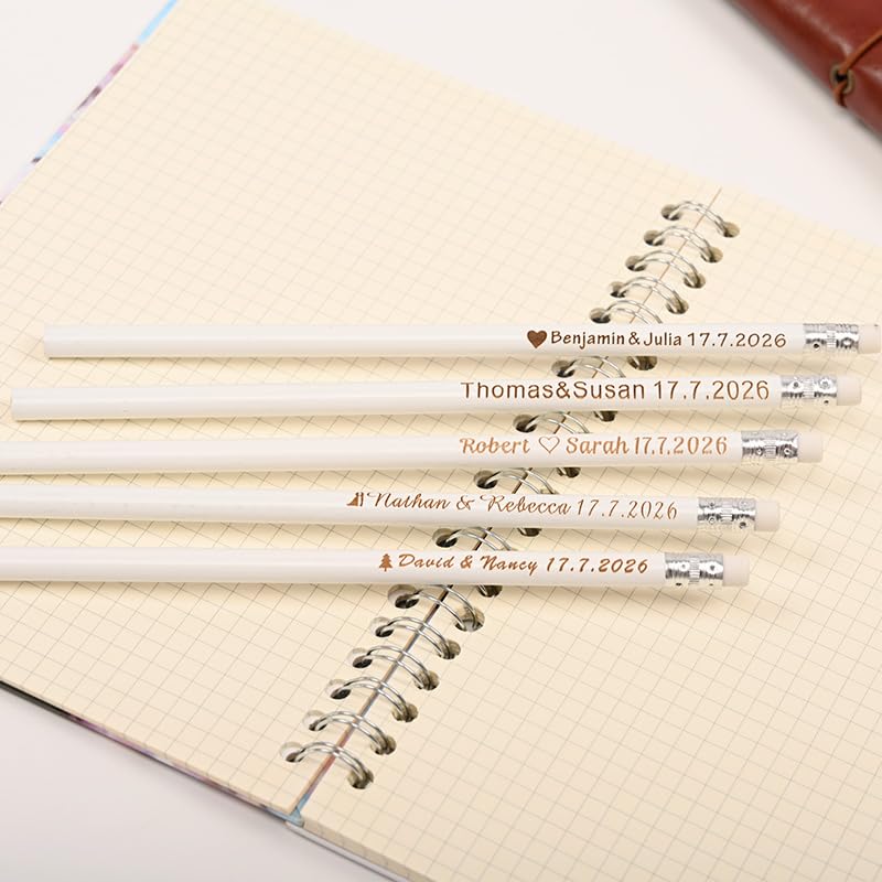 Lápices personalizados de madera blanca, pack x20 miniatura 3