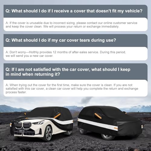 Image of 10 Layers SUV Car Cover Custom Fit for BMW X3 (2010-2026) F25, G01, G45, G48, Waterproof All Weather for Automobiles, Outdoor Full Cover Sun Dust Rain Protection with Cotton. Black