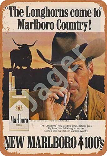 Jager The Longhorns Come To Marlboro Country New Marlboro Retro Metal Decor Wall Plaque Vintage Tin Sign For House Cafe Club Home Or Bar #TOP1