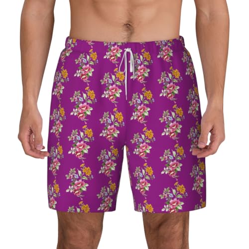 Bañador de flores pintadas a mano para hombre, bermuda premium de playa
