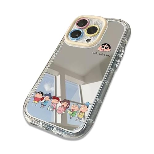 iphone16pro 用 ケース クレヨンしんちゃん 鏡 スマホケース キャラクター 携帯電話ケース 衝撃吸収傷防止 ァッションクリエイティブ 指紋に強い 携帯保護カバー ミラー付き 可愛い アイフォン16pro ケース クレヨンしんちゃん携帯ケース
