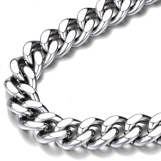 Batulii's Men’s Stainless Steel Cuban Link Chain Necklace | 22 Inch Heavy Curb Chain | Durable Stylish Fashion Jewellery for Men & Boys | Hip Hop Chain Necklace For Man-image-47