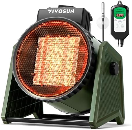 Greenhouse Tubular Heaters with Thermostat: Which Ones Truly Deliver? 6 VIVOSUN Portable Greenhouse Heater with Adjustable Thermostat, 750W/1500W Electric Heater, 3 Modes for Fast Heating, Overheat Protection, Dustproof Design for Grow Tents, Patios & Outdoors