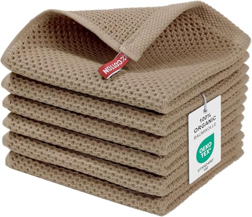 Moosfor Paños de cocina 100 % algodón, juego de 6 unidades, 30 x 30 cm, suaves, absorbentes, paños de cocina, paños de cocina, paños de cocina, paños de cocina, paños de cocina, paños de cocina, paños