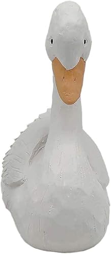 Miniatura 8 de Estatua de cisne de resina para el hogar y el jardín, elegante figura de cisne blanco de 8.66 pulgadas, adorno de césped al aire libre, escultura de