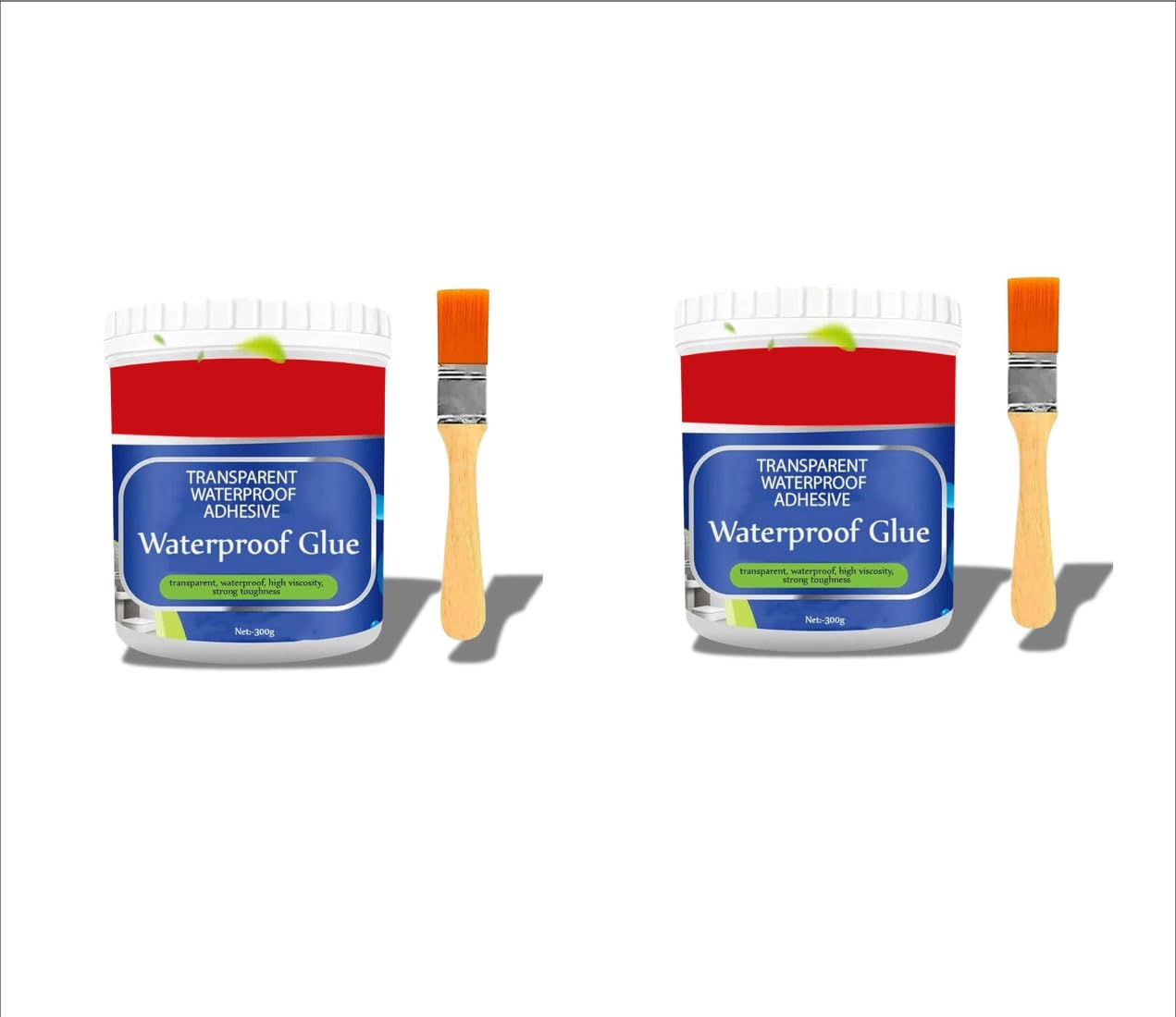 Epoxy Resin Waterproofing Sealant 300g with Brush | Roof Crack Filler & Leak Sealant | Waterproof for Terrace, Wall, Pipe, Bathroom & Floor Repair | Heavy-Duty Leakage Protection pack of 2