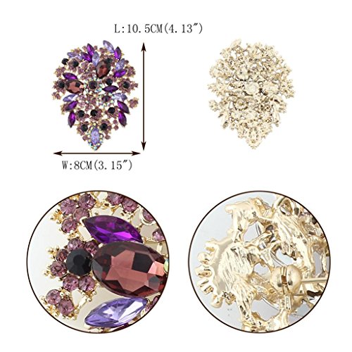 Image of EVER FAITH Women's Austrian Crystal Vintage Style Flower Leaf Cluster Brooch Pendant
