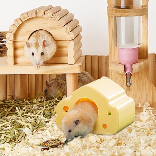 Cabane magnétique pour hamster visible en forme de fromage - 3