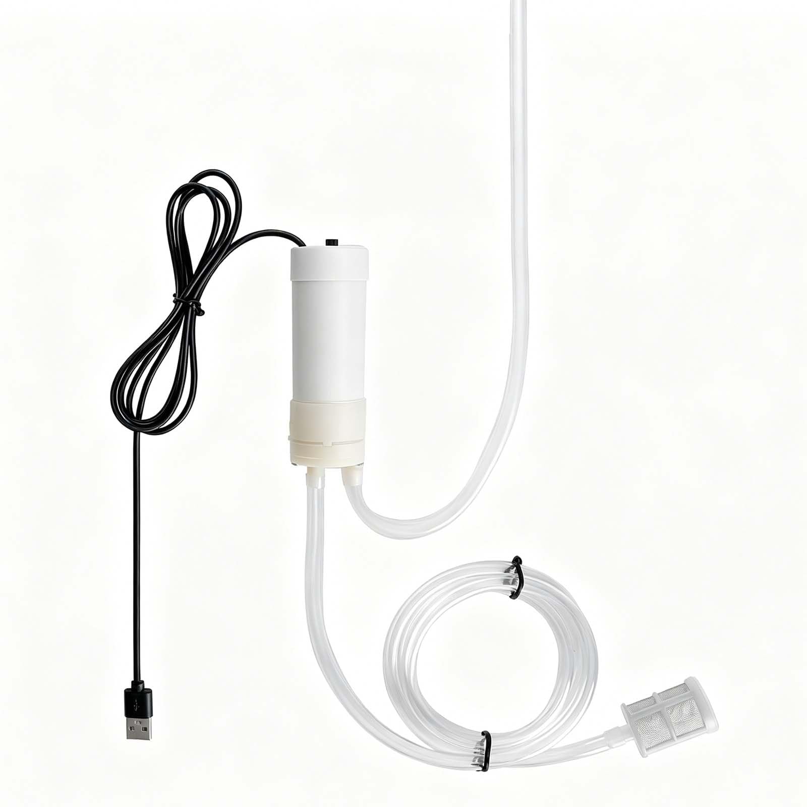 HENGBIRD Mini pompa wodna USB 5 V, samozasysająca, z wężem silikonowym o długości 5 m i filtrem ze stali nierdzewnej, elektryczna pompa do akwarium, nawadniania ogrodu i transferu wody