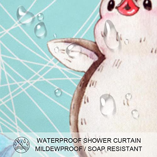 Rideau de douche pingouin imperméable pour stopper les éclaboussures - 4