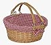 Red Hamper C005L Grande balançoire poignée Panier Rouge et Blanc Check, Osier, Marron, Taille Unique