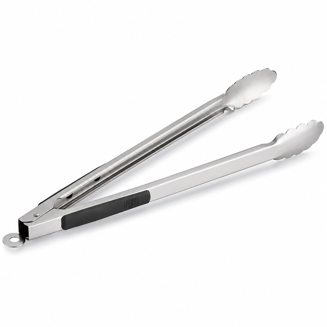 20 Inch Stainless Steel Grilling Tongs with Black Silicone Handle by Glownary – 20 Inches, 18/8 Stainless Steel, Silver, Model Gt-20ss