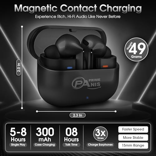Image of Buds3 Pro TWS Wireless Earbuds, Bluetooth v5.4 Headphones, HiFi Stereo Deep Bass,USB-C | iOS /Android Compatible Earphones (Black)