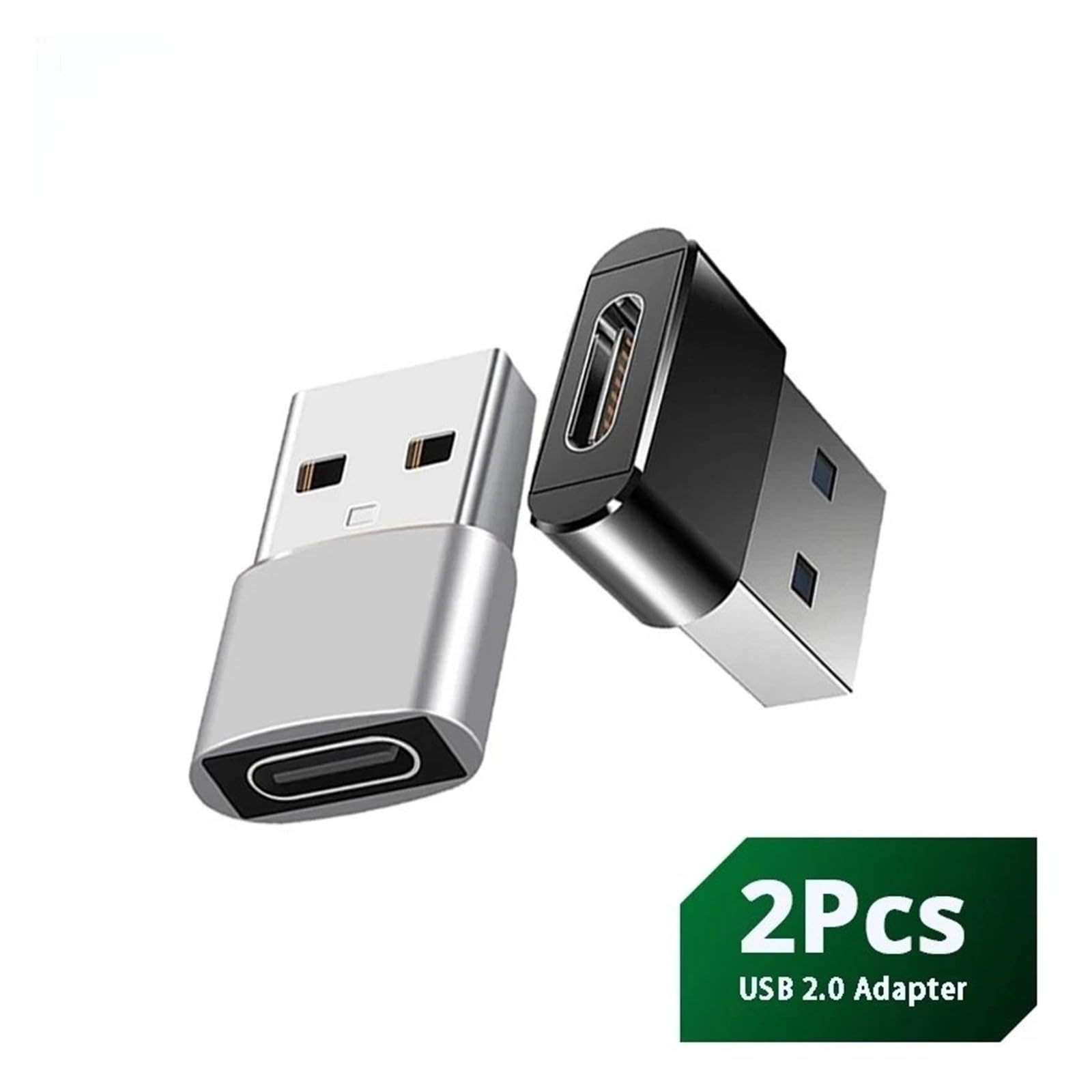 2 szt. USB na typ C adapter męski na żeński konwerter do MacBook do Samsung S20 (2 szt. czarny)
