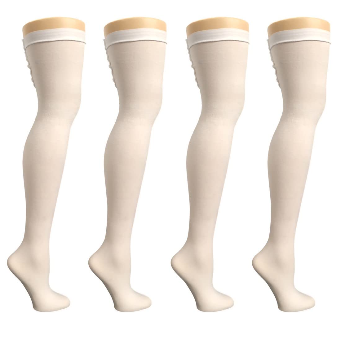 Thigh High Anti Embolism Medical Compression Stockings - Unisex Ted Graduated Moderate Compression [8-20 mmHg] Hose Socks with Inspection Hole and Non Slip Top Band - for Support, Circulation &