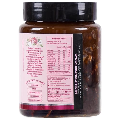 Image of Urban Platter Natural Himalayan Gulkand Rose Petal Jam, 300 g (Pack of 2)