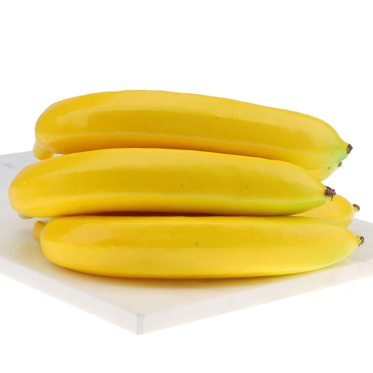 Woration Artificial Banana Fruit Simulation Lifelike Faux Plastic Yellow Bananas Decor Realistic Home Kitchen Party Table Centerpieces 8 PCS Set