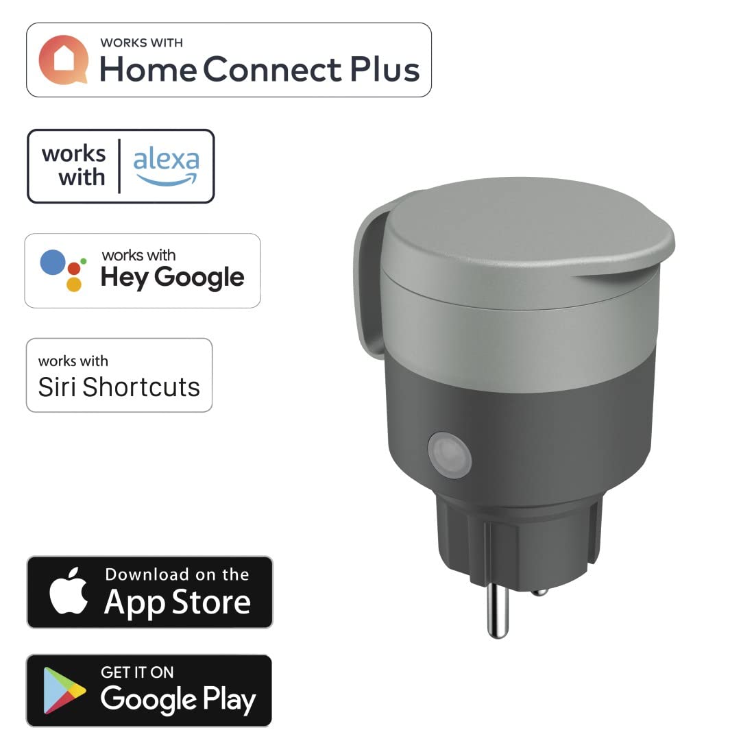 Hama Presa Wi-Fi per esterni (presa da giardino senza hub, presa Wi-Fi esterna per controllo app e vocale, illuminazione natalizia esterna, attrezzi da giardino, decorazione natalizia, resistente alle