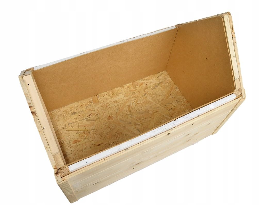 Buda dla psów do 20 kg – domek dla psów z drewna – izolowany i odporny na warunki atmosferyczne – idealna na zimę i deszcz – wymiary wewnętrzne 82 x 58 x 47 cm (drewno, 82 x 58 x 47 cm)