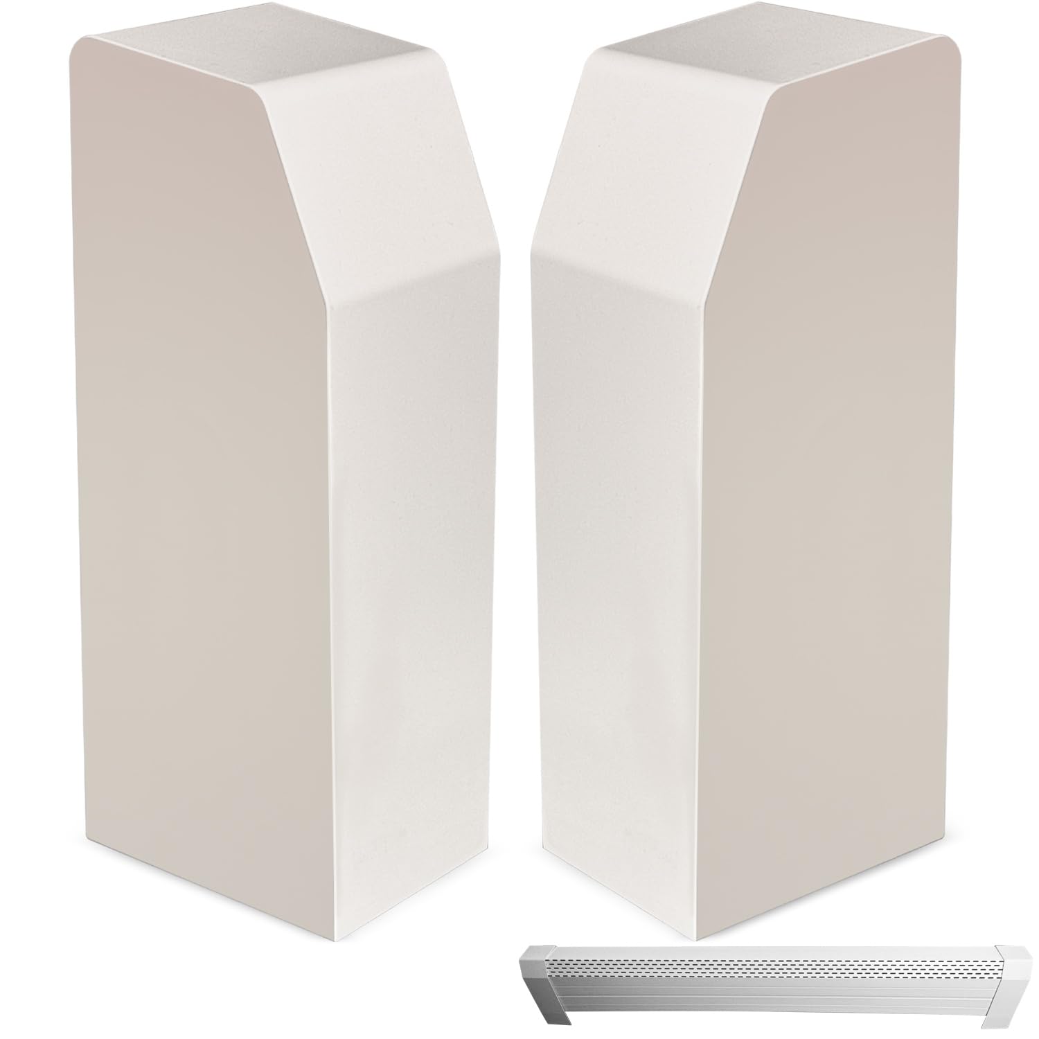Samorillo [2 Pack] End Caps For Baseboard Heater Covers - Left & Right End Cap Included - Fits Most Standard Baseboard Heaters - Can Be Trimmed For Exact Size - Gas Heaters Only