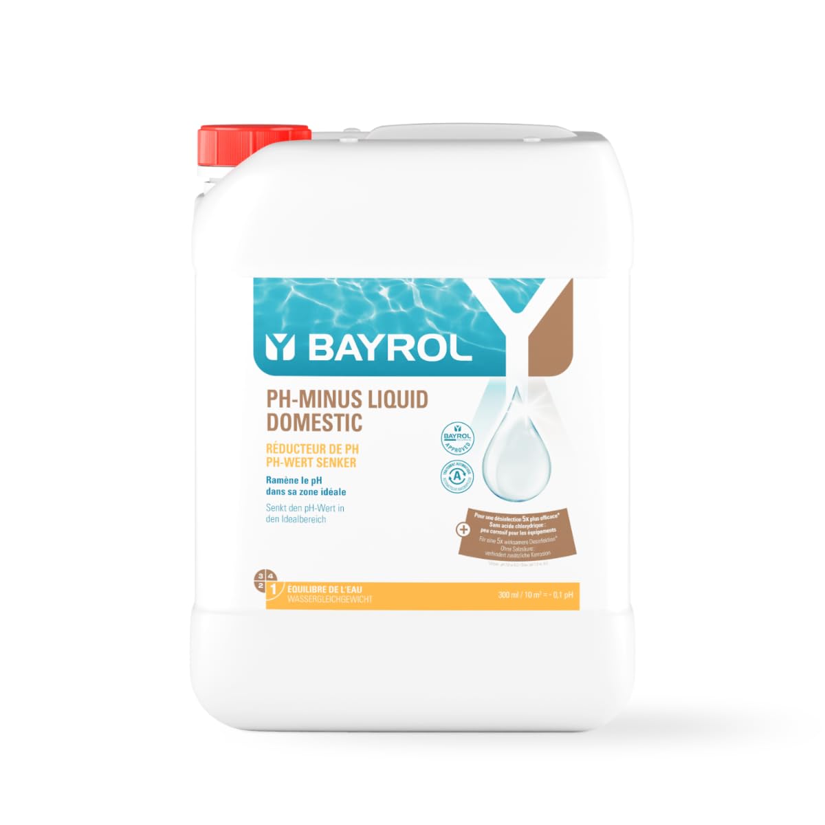 pH-Minus Liquid DOMESTICO 20 litros - BAYROL (1 ENVASE DE 20 litros)