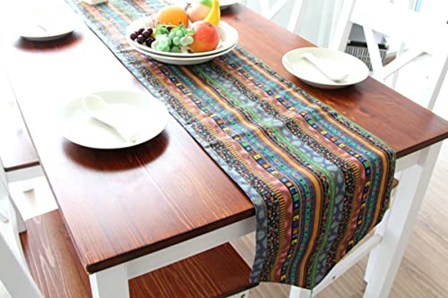 Chemin de table géométrie d'automne pour protéger et embellir une table terne - 4