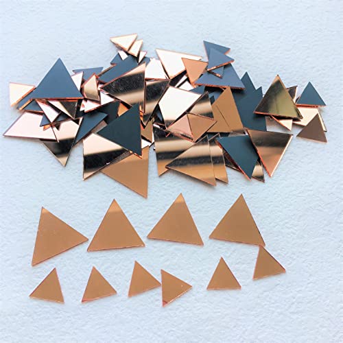 Nuo Rui Triangle Shape Assorted Mirror Mosaic Tile Rose Gold Color Mirror 200 Pcs #TOP1