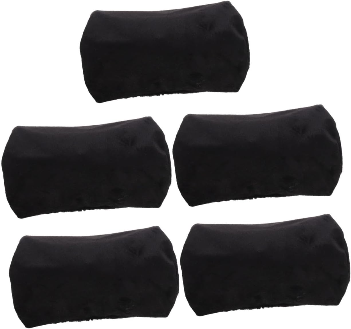 SEWOART 5 Pièces Taie d’oreiller à Tête Cylindrique Taie d’oreiller pour Voiture Oreillers Ronds Oreillers De Voyage Oreiller pour Le Cou Taie d’oreiller De Cou Black Velours De Cristal