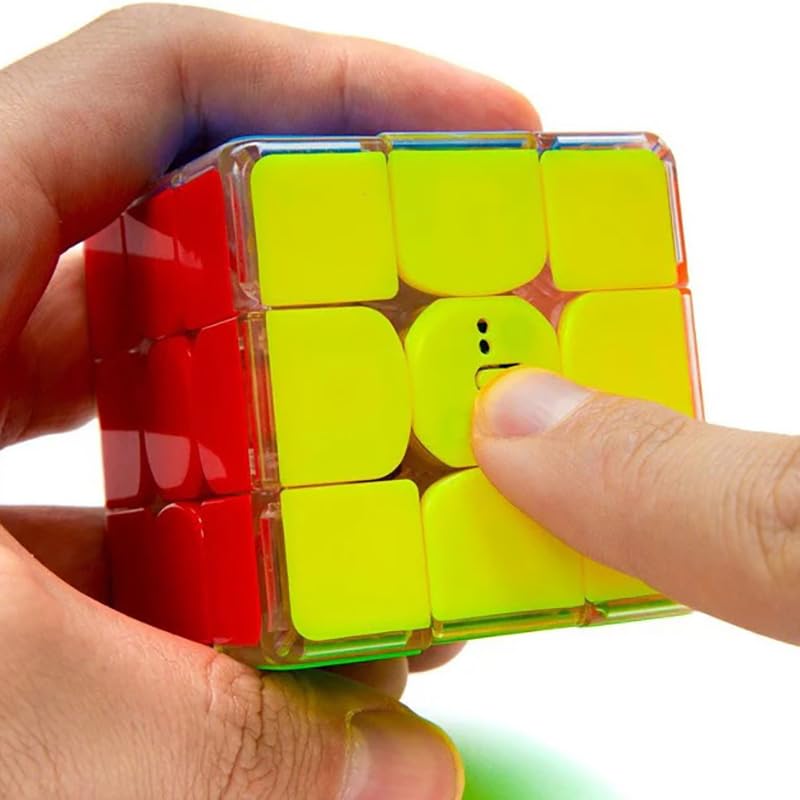 Image of Sengso Lustrous Light-Up 3x3 Speed Cube | Rechargeable Glow-in-the-Dark 3x3x3 Puzzle | Transparent LED Stickerless Design, Smooth Turning Logic Brain Teaser with USB Charging Cable Included