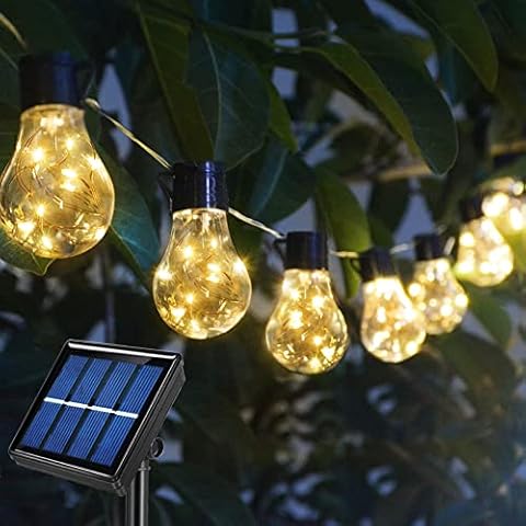 Homeleo Solar Garden Lights, 20 Bulb 100 LED Solar Fairy Lights for Outdoor Fence Decorations, Solar Powered Festoon Lights for Summer House Wall Window Gazebo Outside Shed Awning Decking Yard Decor Cover