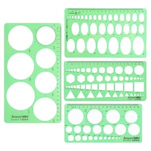 Abeillo 4 Stück Kreisschablone Geometrie Zeichenvorlagen Set