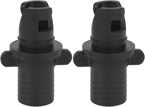 Qiilu Adaptador de bomba inflable Adaptador de bomba de aire Pista de aire de plástico negro Kayak Válvula de aire Conector de válvula de barco