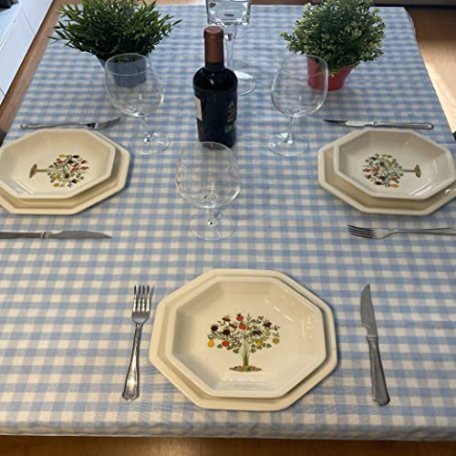 LAN&LAN,Vichy Rectangular Checkered Fabric Tablecloth, Indoor and Outdoor Tablecloth; Dining Room, Garden, Camping - Image 4