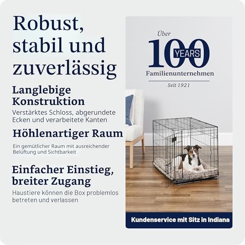 MidWest Homes for Pets iCrate Hundebox, klappbar, 1 Tür, Trennwand, auslaufsichere Bodenwanne, sichere Verriegelungen, Drahtgitterbox für mittelgroße Rassen, tragbar, robust, einfacher Aufbau, 76 cm