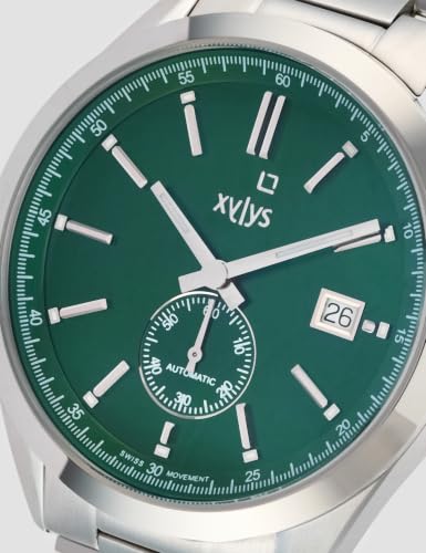 Image of Xylys Analog Green Dial Stainless Steel Strap Watch for Men