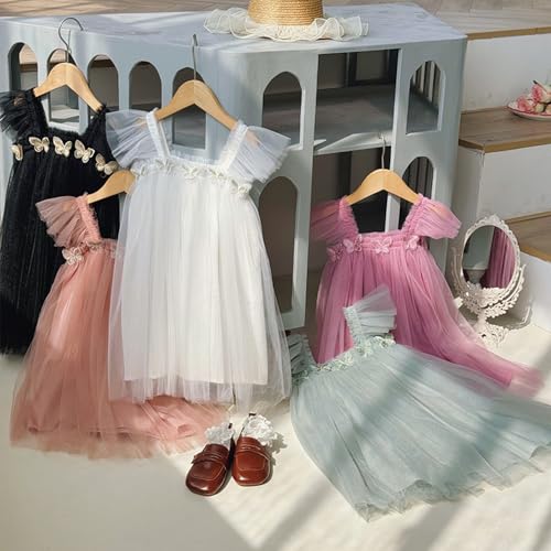 Baby Girls Layered Fly Sleeve Tutu Dress Casual Party Tulle Tunic Dresses 9M-3T3
