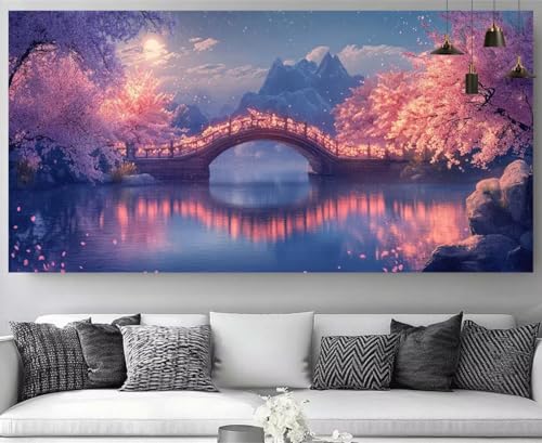 Broderie kit complet paysage japonais de point de croix cristal avec strass