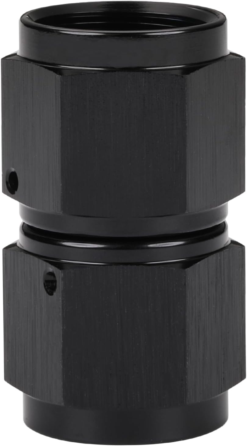 16AN Female to 16AN Female Flare 90 Degree Swivel Coupler Fitting Union Adapter Aluminum Black