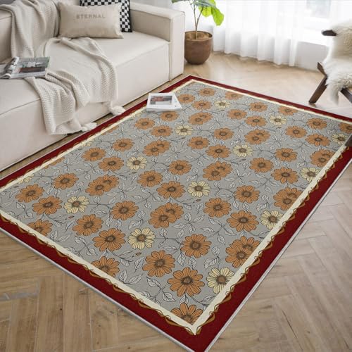 Tapis anti-tache 160x200cm gris tournesol pour chambre douce - 6