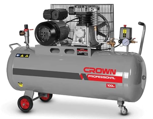 Crown Tools CT36031 Air Compressor, 100 Liter, 2Hp, 8 Bar, 230V