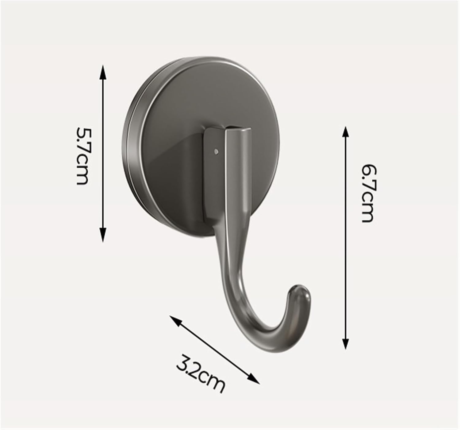 Suction Cup Hook No Drill Wreath Hanger for Front Door, Shower Towel Holder for Bathroom, Heavy Duty Gray Hook(Gray*4)