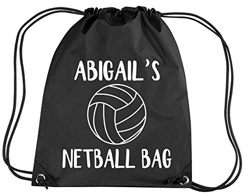 Sac de netball personnalisé avec prénom cadeau de sport enfant noir