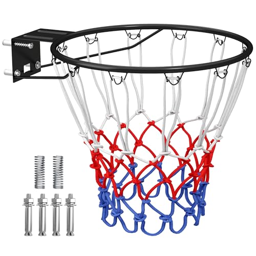 SPORTNOW Panier de Basket, Anneau Suspendu de Basket Intérieur et Extérieur, pour Mur avec Filet...