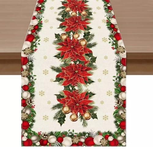 Tischläufer Weihnachten, Weihnachtsdeko Tischdecke,...