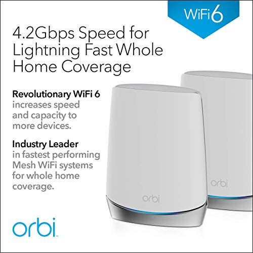 Image of Netgear Netgear - Orbi AX4200 Tri-Band Mesh Wi-Fi 6 System (2-Pack) - White (Renewed)