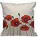 HGOD DESIGNS Housses de Coussin Fleur Coquelicots De Printemps Saison Pastorale Fleurs Botanique Bouquet Domaine Nature Thème Art Taies d'oreillers Maison Décoration pour Chambre Salon 45 x 45 cm