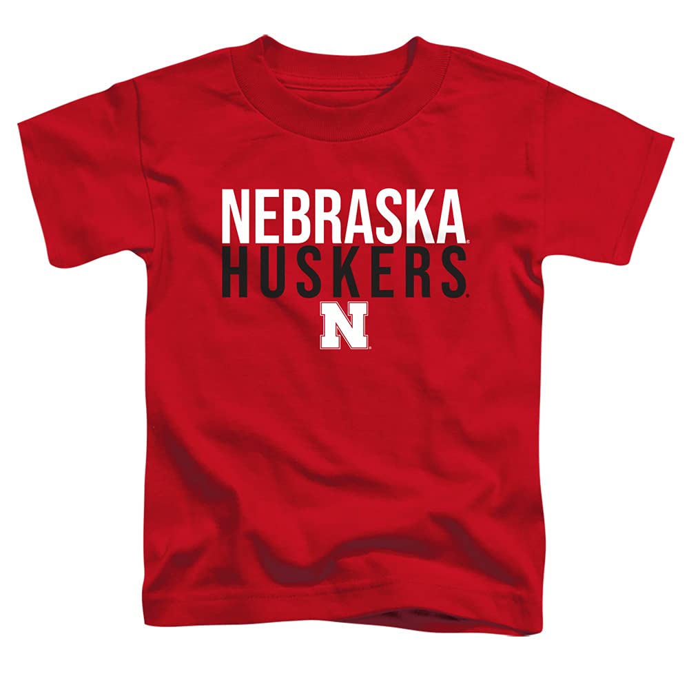 Nebraska Cornhuskers Official Stacked Unisex Toddler T Shirt,Red, 3