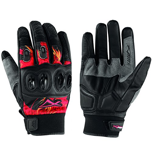 Gants textile respirant ventilation grip renfort moto cross A-pro rouge XXL