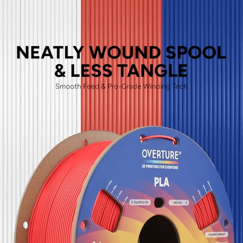 Image of OVERTURE PLA Plus (PLA+) Filament 1.75 mm PLA Professional Toughness Improved PLA Roll, Cardboard Spool, Premium PLA 1 kg, Dimensional Accuracy 99% Probability + /- 0.03 mm (GM 6Colours)
